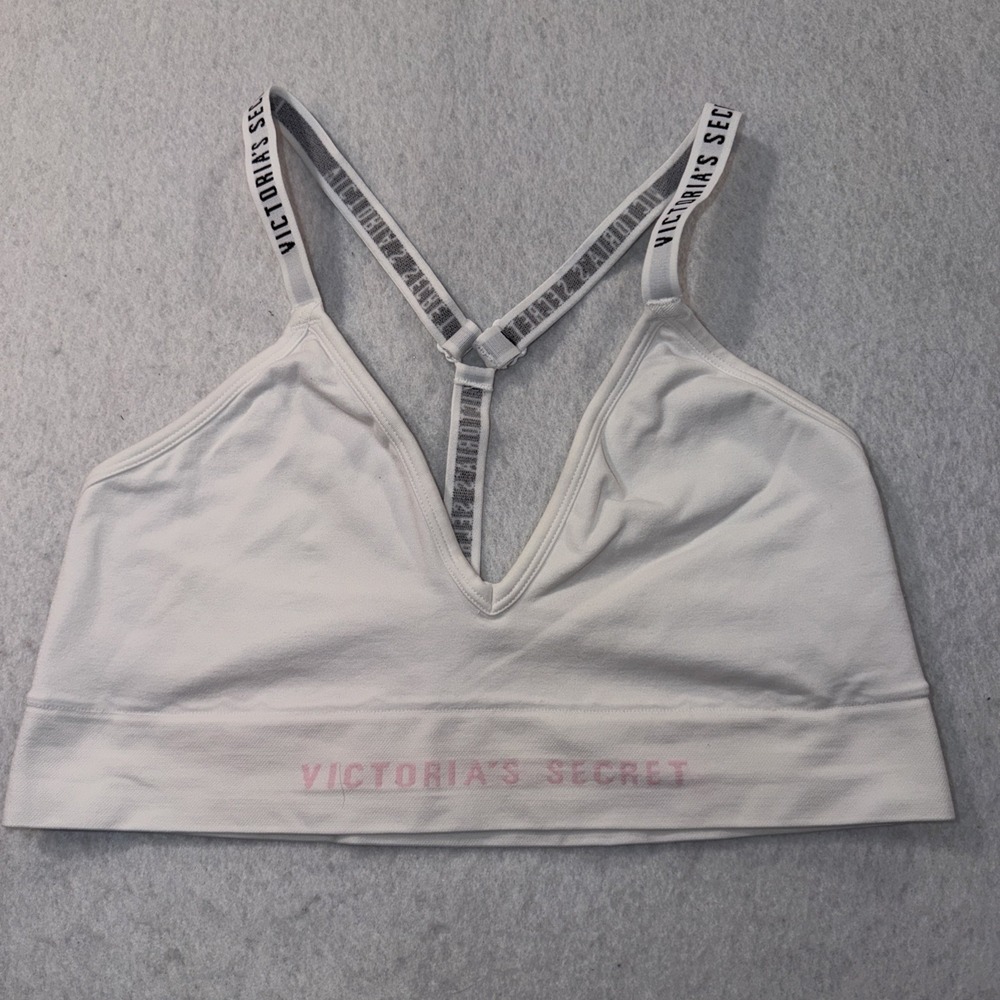 Victoria's Secret White Racerback Bralette Polyamide Blend Bra S/P/CH READ